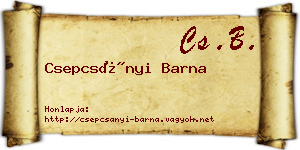 Csepcsányi Barna névjegykártya